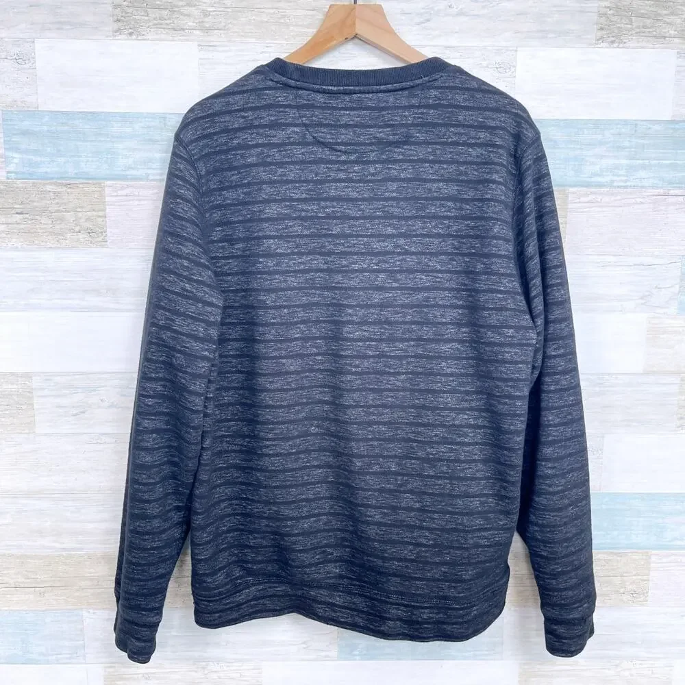 Grayers Heathered Striped Sweatshirt Gray Casual Comfort Lounge Mens Large